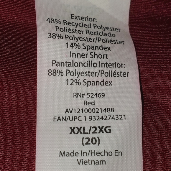 Avia Maroon 2 in 1 shorts size XXL - Picture 7 of 10